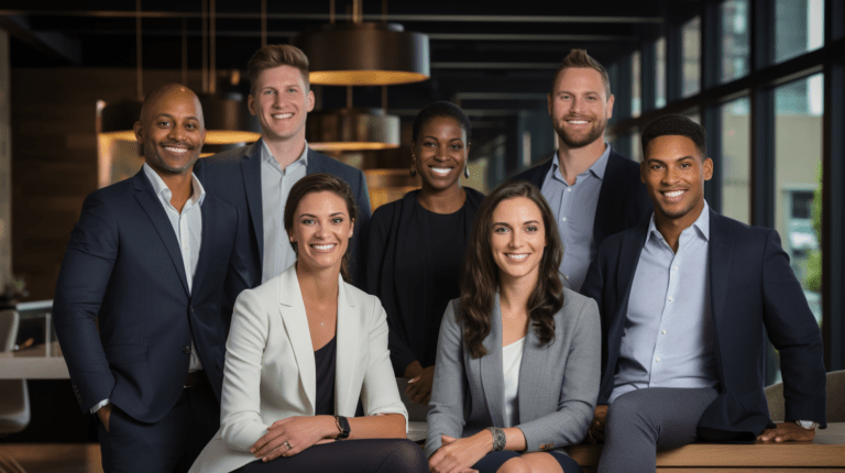 Real Estate Luxury Leaders - cpollinger A front view of a diverse real estate team. All dres 9a85bc38 41e2 446f 8a20 fd14be0bdb28