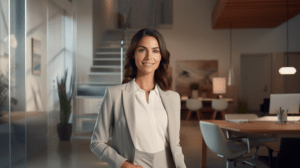 Real estate luxury leaders - cpollinger a front view of a late 20s woman. All dressed in sma 5e775270 7768 4246 b282 a600b44336f9