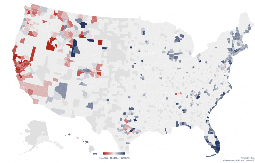 May 2023 Luxury Real Estate Report: Key Insights For Success In The Us Market 1 May 2023 US luxury real estate report map with red and blue county-level shading.