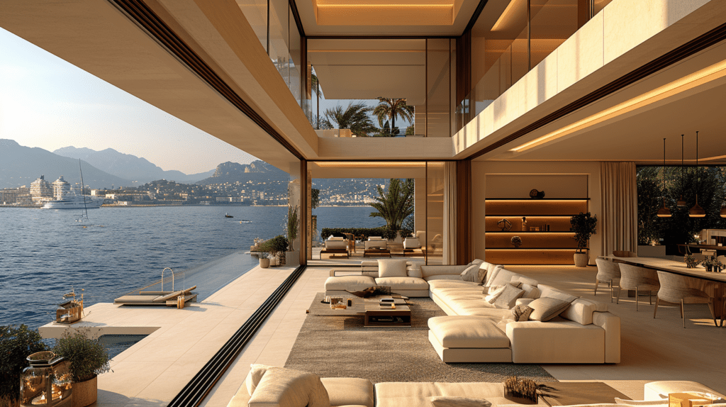 Luxury home in cannes, france with city and ocean view