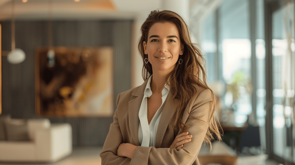 Real estate leader delegating tasks to team member