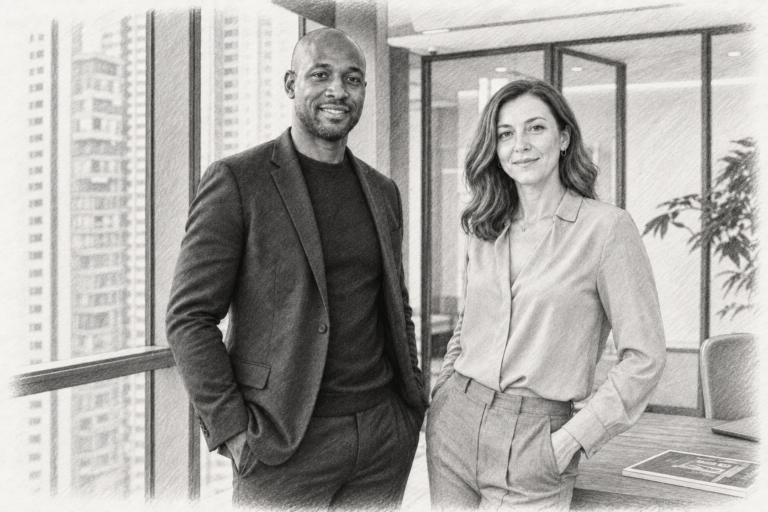Real Estate Luxury Leaders - listing and platform decisions 739926 two person window meeting room portrait graphite v1 f713a281912c