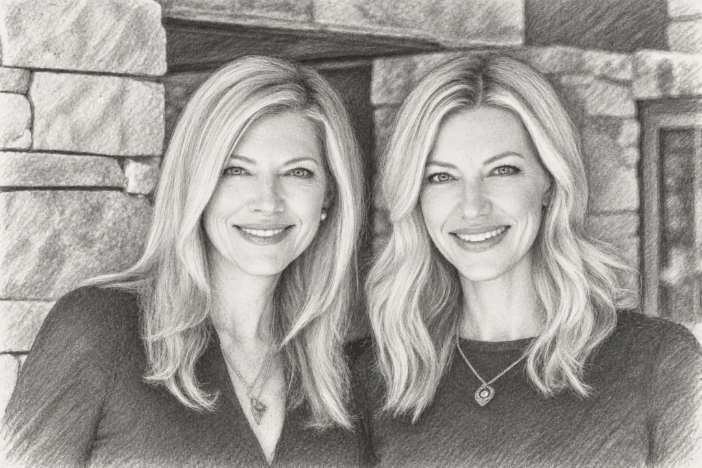 Essential Questions For Every Leader 1 Two women smiling together in a stone-walled interior.