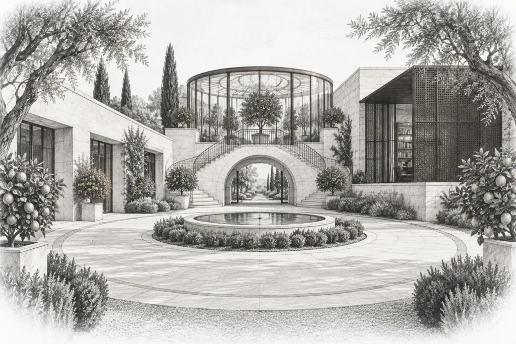 Covid-19 Crisis -We’ve Got Your Back 1 Luxury residence with an elliptical entry court, arched stair and glazed winter garden.