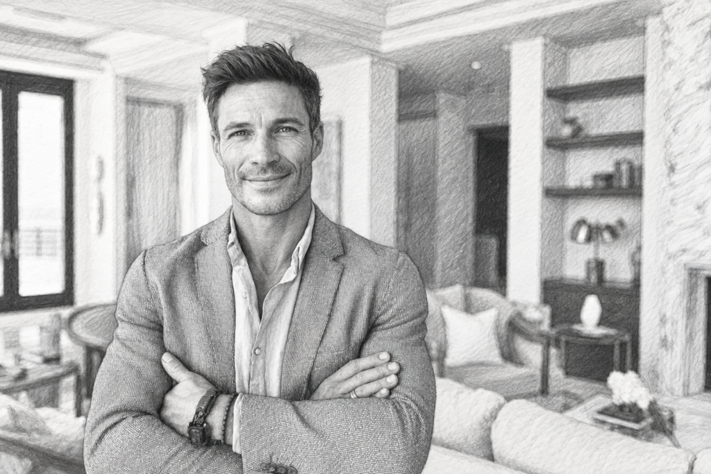 Ai Marketing In Real Estate: Unlock The Power Of Personalization And Precision 1 Smiling man in a light blazer in a bright living room.