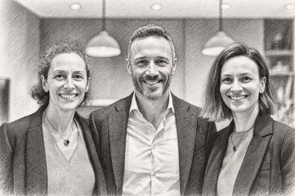 Understanding The Art Of Serving Wealthy Clients: A Guide For Luxury Real Estate Agents 1 Three adults standing together indoors.