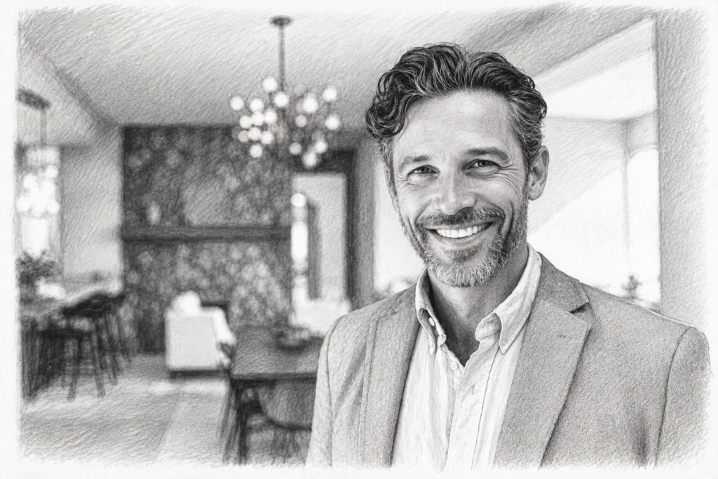Agent Accountability: The Keystone Of Real Estate Excellence 1 Smiling man standing in a bright residential interior.