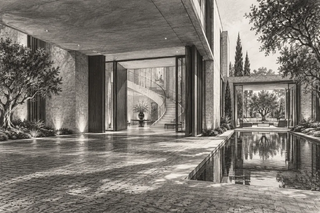 12 Proven Strategies For Mastering Personalization In Luxury Real Estate: Elevate Your Client Experience 1 Residence with a sheltered courtyard stair and a quiet garden entry.