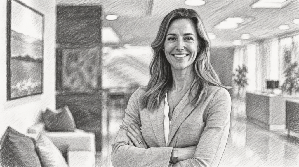 Unlocking Success: The Ultimate Buyer Consultation Script For Realtors 1 Smiling woman standing with folded arms in a living room.