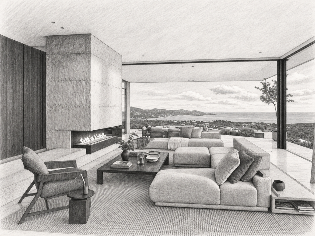 9 Real Estate Brokerage Kpis That Protect Profit And Cash 1 Living room with fireplace and ocean view.