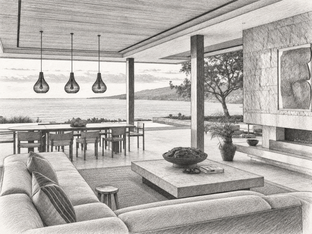6 Real Estate Operating Cadences That Make Growth Scalable 1 Open-plan living room with a dining area, pendant lights and large windows.
