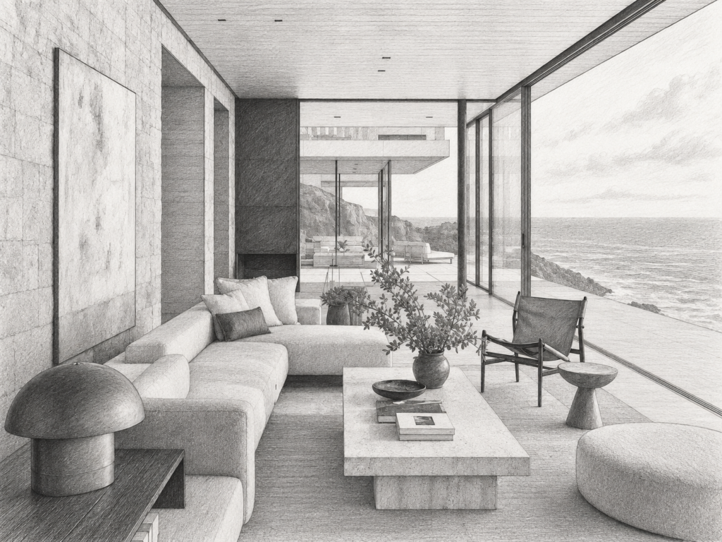 7 Brokerage Operating Metrics That Protect Profit 1 Open-plan living room opening to a water view.