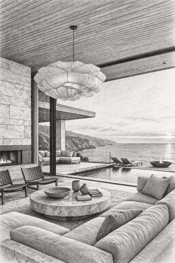 5 Luxury Real Estate Team Management Rules For Elite Growth 1 Covered outdoor living area with a pool and ocean view.