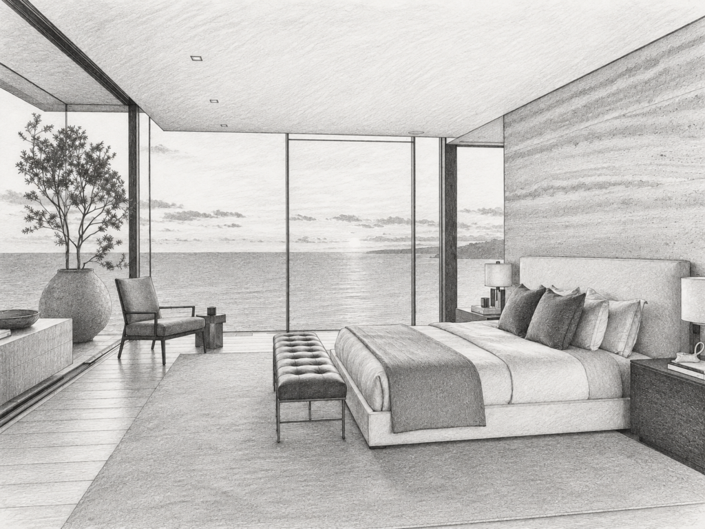 6 Parts Of A Scalable Real Estate Brokerage Operating System 1 Bedroom with a water view through floor-to-ceiling windows.
