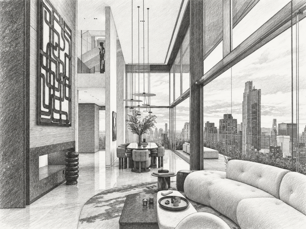 7 Brokerage Profitability Metrics Leaders Must Track In 2025 1 Modern living room with a city skyline beyond floor-to-ceiling windows.