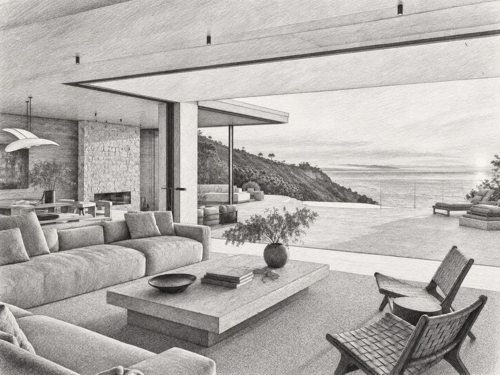 7 Brokerage Profitability Metrics That Beat Agent Recruiting 1 Open-plan living room with seating and a view through large windows.