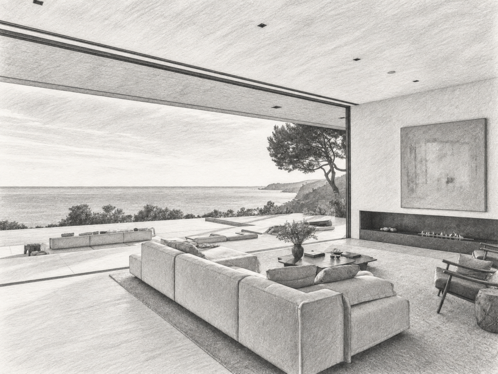 6 Cost Controls To Improve Real Estate Brokerage Profitability 1 Open-plan living room with seating and a view through large windows.