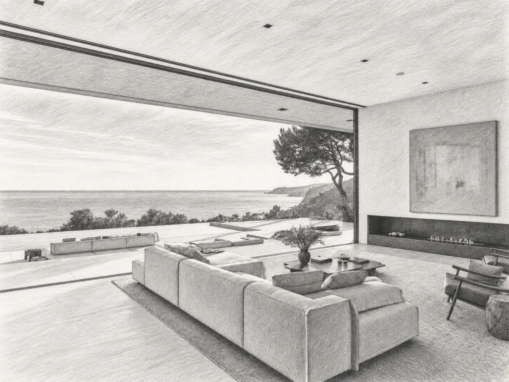 6 Cost Controls To Improve Real Estate Brokerage Profitability 1 Open-plan living room with seating and a view through large windows.