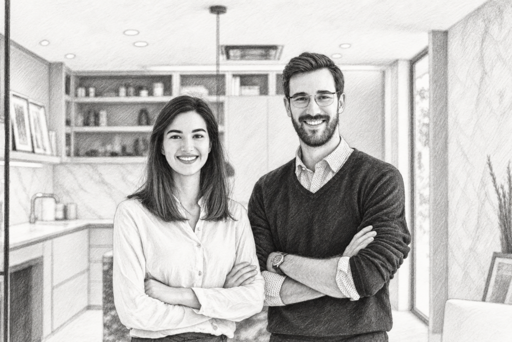 5 Proven Strategies Luxury Agents Use To Scale Business Sustainably 1 Man and woman standing together in a bright kitchen.