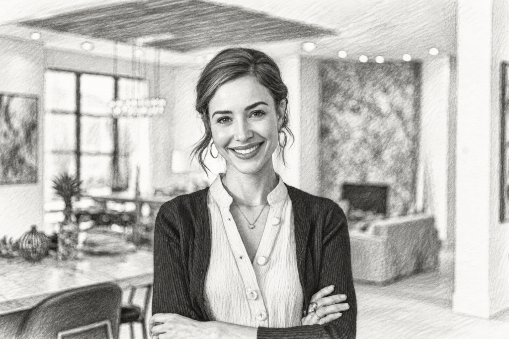 Recruiting Top Luxury Real Estate Agents: Proven Strategies For Success 1 Smiling woman with folded arms standing in a bright interior.