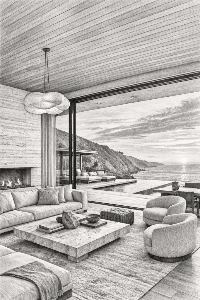 7 Deal Controls For Luxury Real Estate Deal Management 1 Open-plan living room with seating and a view through large windows.