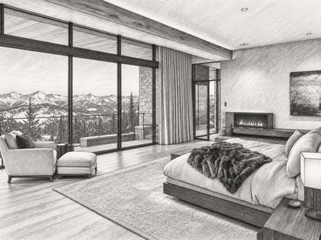 6 Fixes For A Luxury Real Estate Content Strategy That Fails 1 Bedroom with a bed and panoramic mountain view.