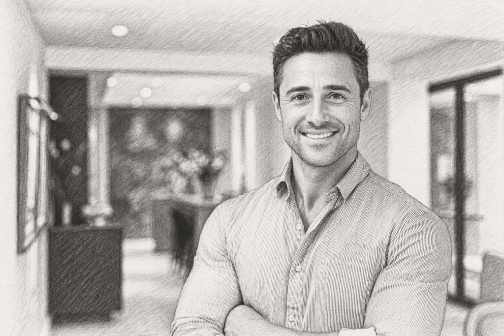 Stop Begging For Deals: 9 Real-World Tips For Negotiating Concessions 1 Smiling man in a light shirt standing in a modern interior.