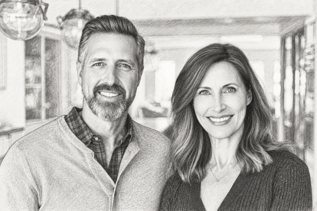 Why Elite Agents Win With Hyper-Targeted Client Campaigns | Re Luxe Leaders® 1 Man and woman standing together in a bright interior.