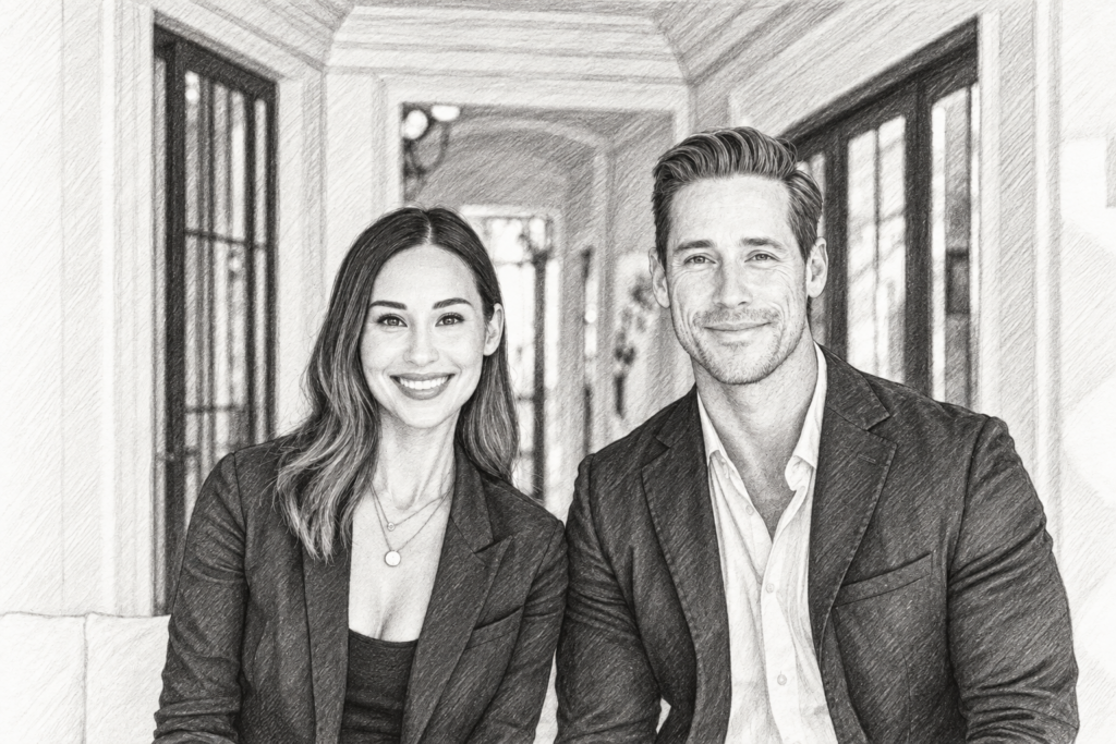 Recruiting Elite Agents: Unconventional Strategies For 2025 | Re Luxe Leaders 1 Man and woman standing together in a bright interior.