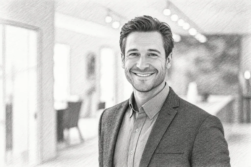 Predictive Client Intelligence For Luxury Real Estate Teams 1 Smiling man standing in a bright interior.