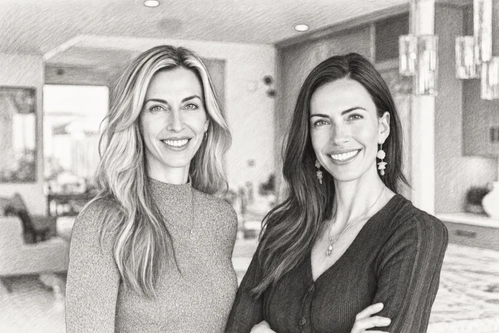 Unified Branding: The Luxury Real Estate Branding Strategy 1 Two women standing together indoors.