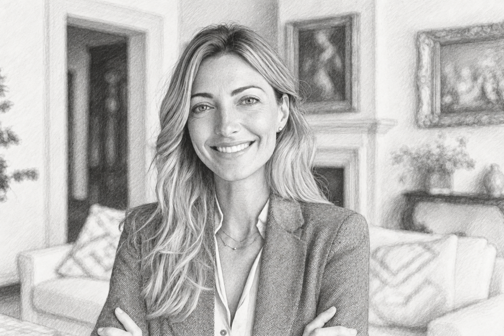 Revolutionize Team Communication: Unconventional Frameworks For Elite Real Estate Leaders | Re Luxe Leaders 1 Smiling woman standing in a living room.