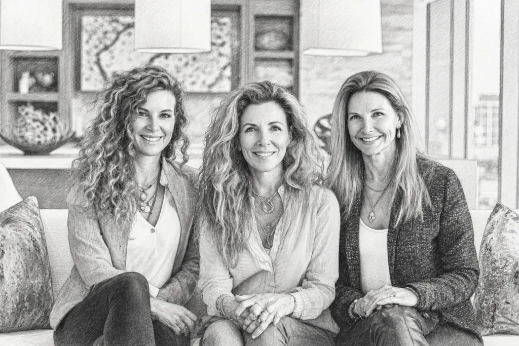Post-Sale Engagement Strategies For Luxury Real Estate Teams 1 Three women seated together in a living room.