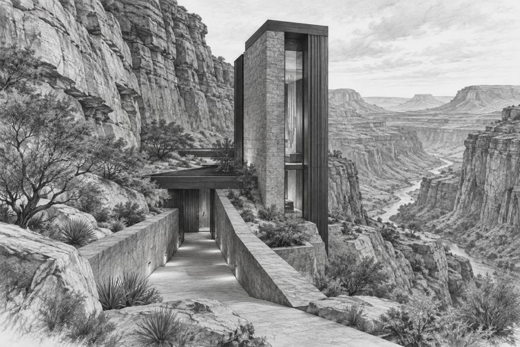 Luxury Real Estate Agent Onboarding That Drives Revenue In 30 Days 1 Canyon residence with a monolithic lantern tower and split-level entry ramp.