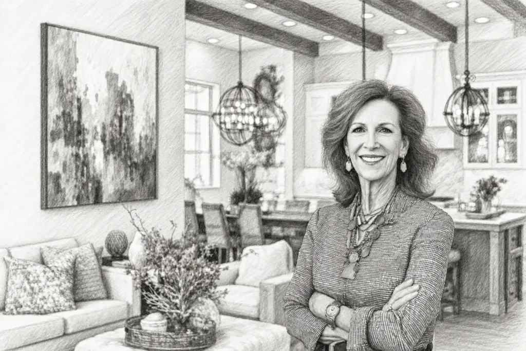 Building Trust With Ultra-Wealthy Clients: The Elite Agent Playbook 1 Smiling woman with folded arms in a bright living room.