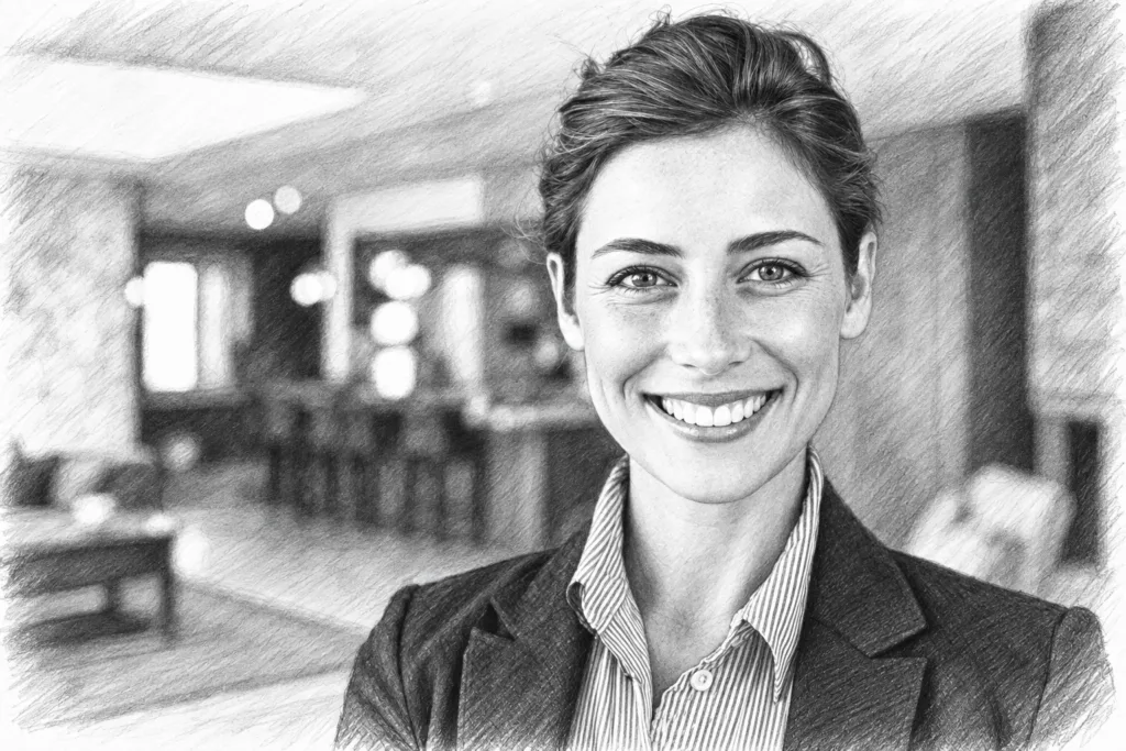 Agile Work Culture Luxury Real Estate Teams: Operator Playbook 1 Smiling woman standing in a bright interior.