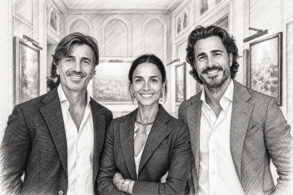 Luxury Real Estate Client Retention: Post-Sale Systems That Scale 1 Three adults standing together in a bright interior.