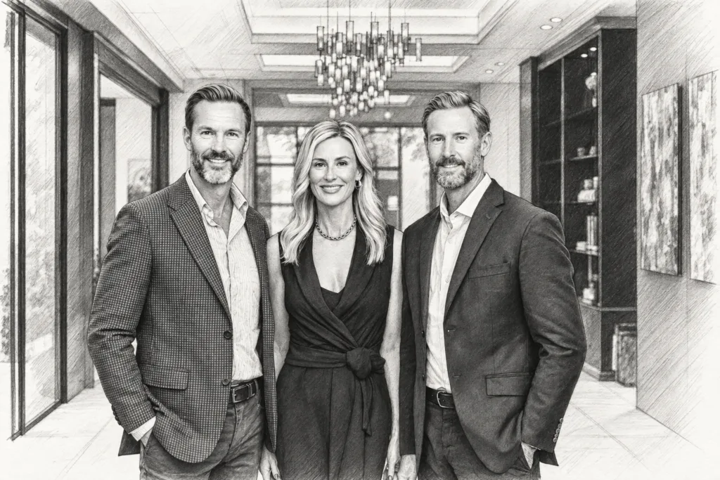 Luxury Transaction Sops: The Precision Blueprint For Elite Operators 1 Three adults standing together in a modern interior.