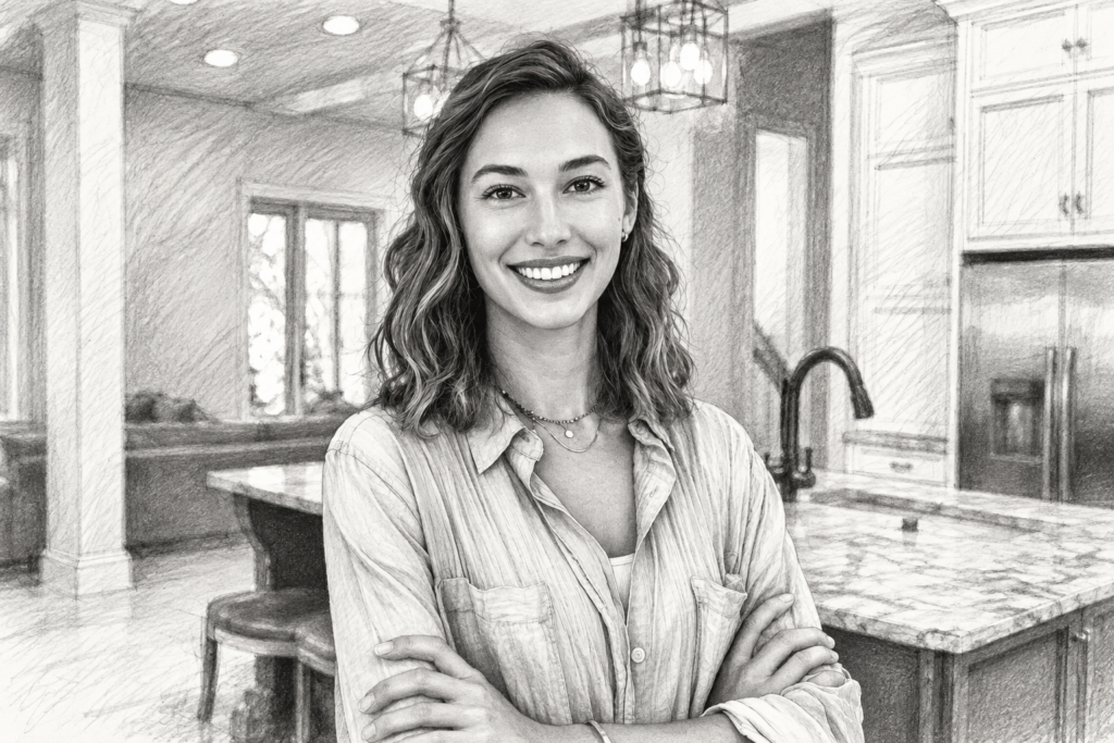 Luxury Real Estate Communication Strategy For Elite Team Coordination 1 Smiling woman standing in a bright interior.