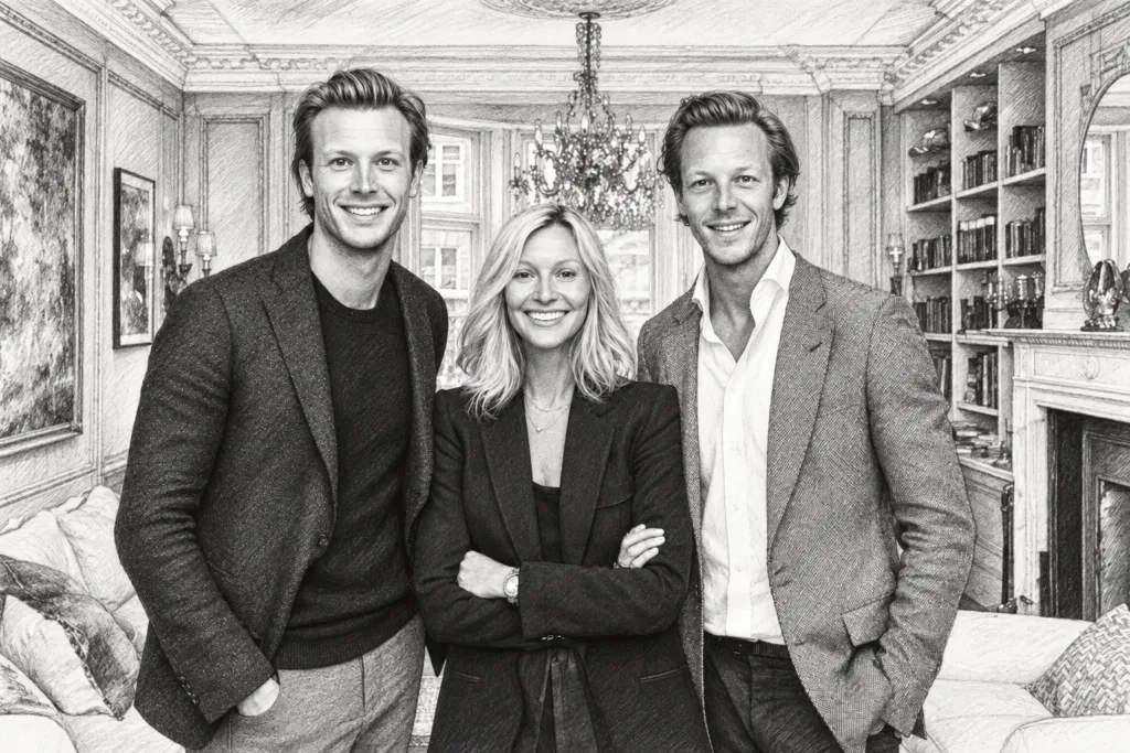 Luxury Real Estate Delegation Strategies For Elite Agent Efficiency 1 Three adults standing together in a bright interior.