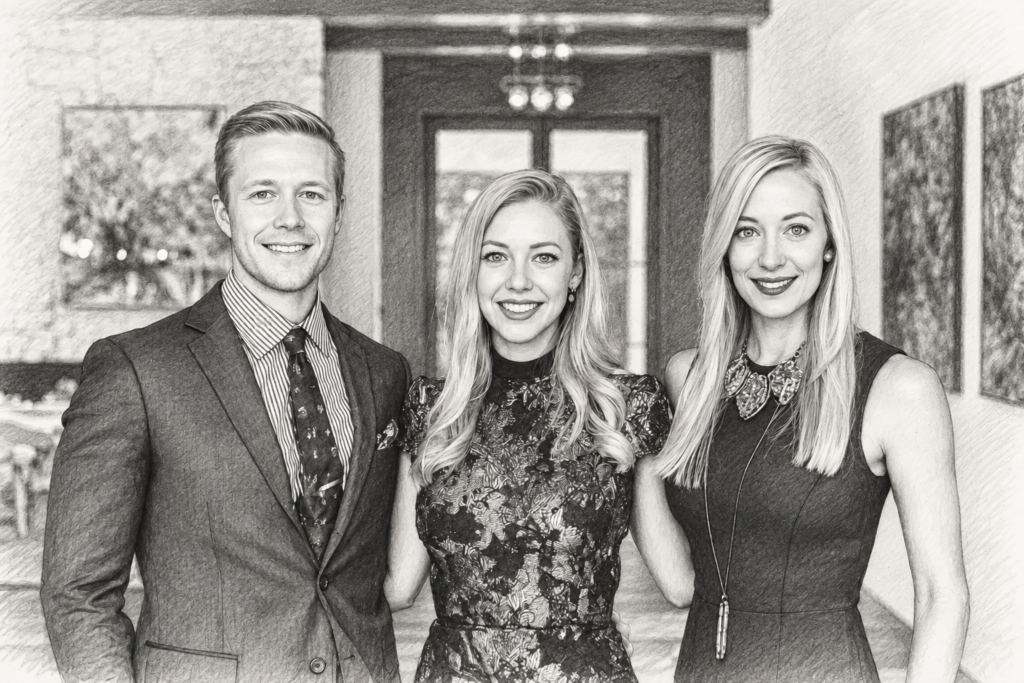 Luxury Real Estate Marketing Platforms Top Agents Use Early 1 Three adults standing together indoors.