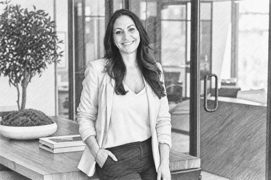 Buyer Pool Density Analysis Luxury Real Estate Pricing 1 Smiling woman standing in a bright interior.
