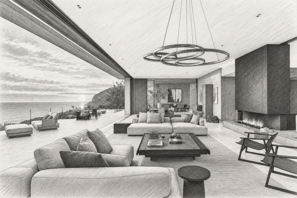 Real Estate Team Wellness Retention: Why Recovery Beats Hustle 1 Open-plan living room with seating and a large window.