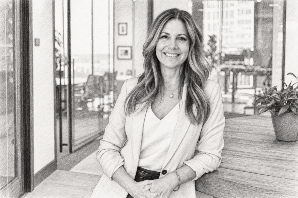 A Six-Month Real Estate Marketing Plan For Elite Agents 1 Smiling woman standing in a bright interior.