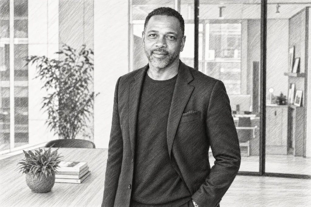 Real Estate Team Leader To Ceo Transition: Replace Income Safely 1 Smiling man standing in a bright interior.