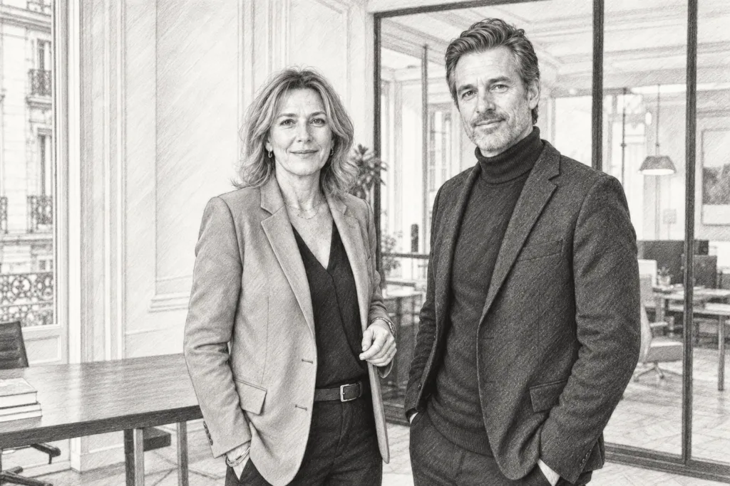 Linkedin Listing Generation For Luxury Real Estate Agents That Converts 1 Two adults standing together in a bright interior.