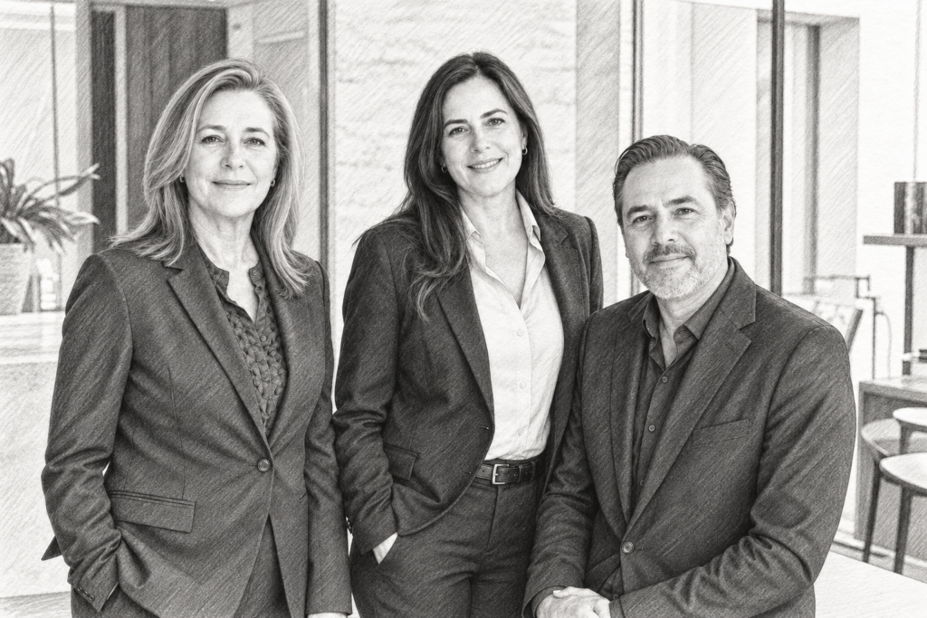 Hyperlocal Real Estate Strategy For Agents: Win One Zip Code 1 Three adults standing together indoors.