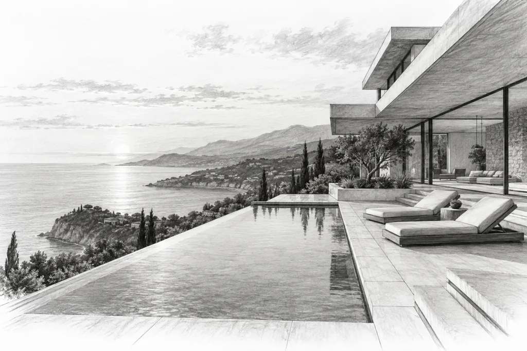 Grit – The One Secret To Success 1 Limestone residence with a cantilevered reading wing and reflecting rill.